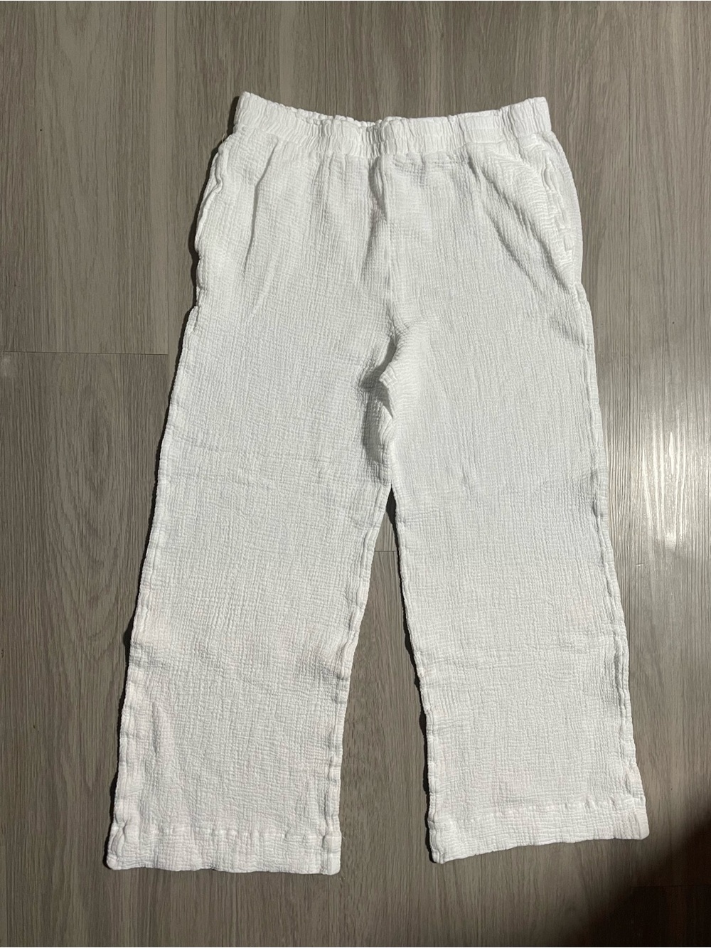 White Women’s Linen-Style Pull-On Pants
